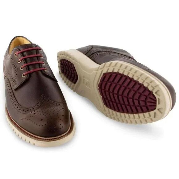 Foot Joy Club Casuals Wing Tip Shoes Brown Men's 9M